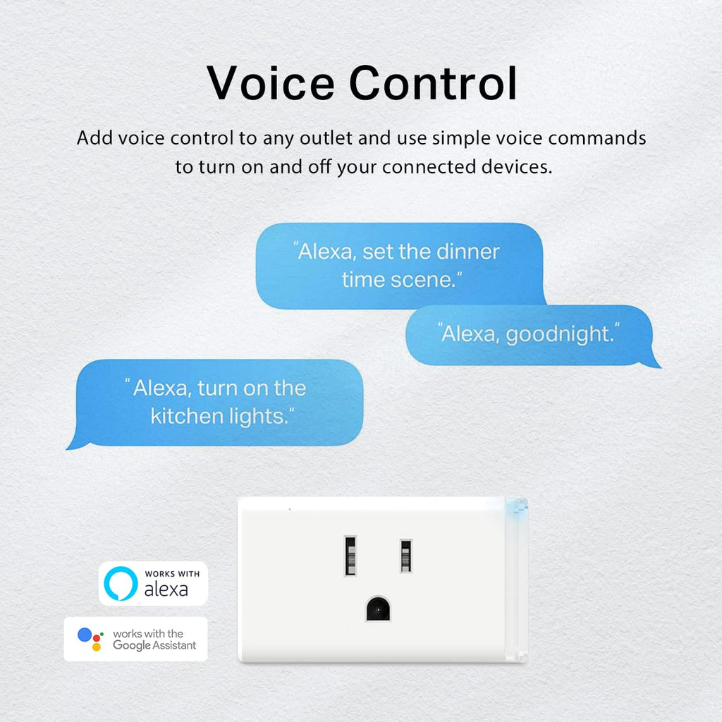 Plug HS103P2, Smart Home Wi-Fi Outlet Works with Alexa, Echo, Google Home & IFTTT, No Hub Required, Remote Control,15 Amp,Ul Certified, (Pack of 2) White