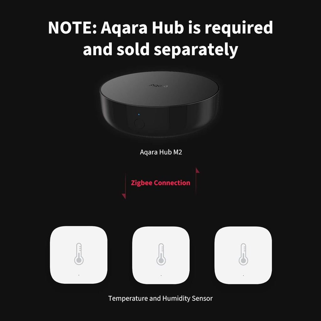 Temperature and Humidity Sensor- 3 Pack, Requires  HUB, Zigbee, for Smart Home Automation, Wireless Thermometer Hygrometer, Compatible with Apple Homekit, Alexa, Works with IFTTT