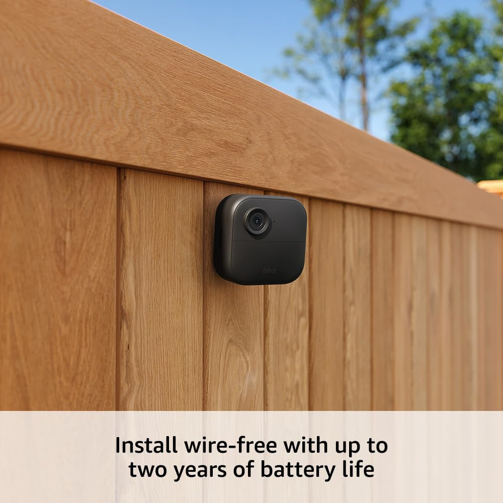 Outdoor 4 (4Th Gen) – Wire-Free Smart Security Camera, Two-Year Battery Life, Two-Way Audio, HD Live View, Enhanced Motion Detection, Works with Alexa – 3 Camera System