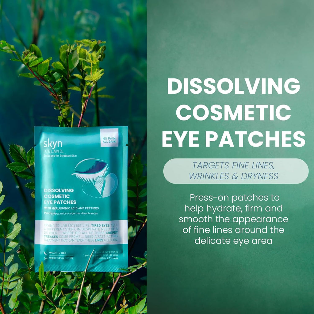 Dissolving Microneedle Eye Patches with Hyaluronic Acid & Peptides: to Hydrate, Firm and Smooth Fine Lines, 1 Pair (0.0460G / 0.0016 Oz)