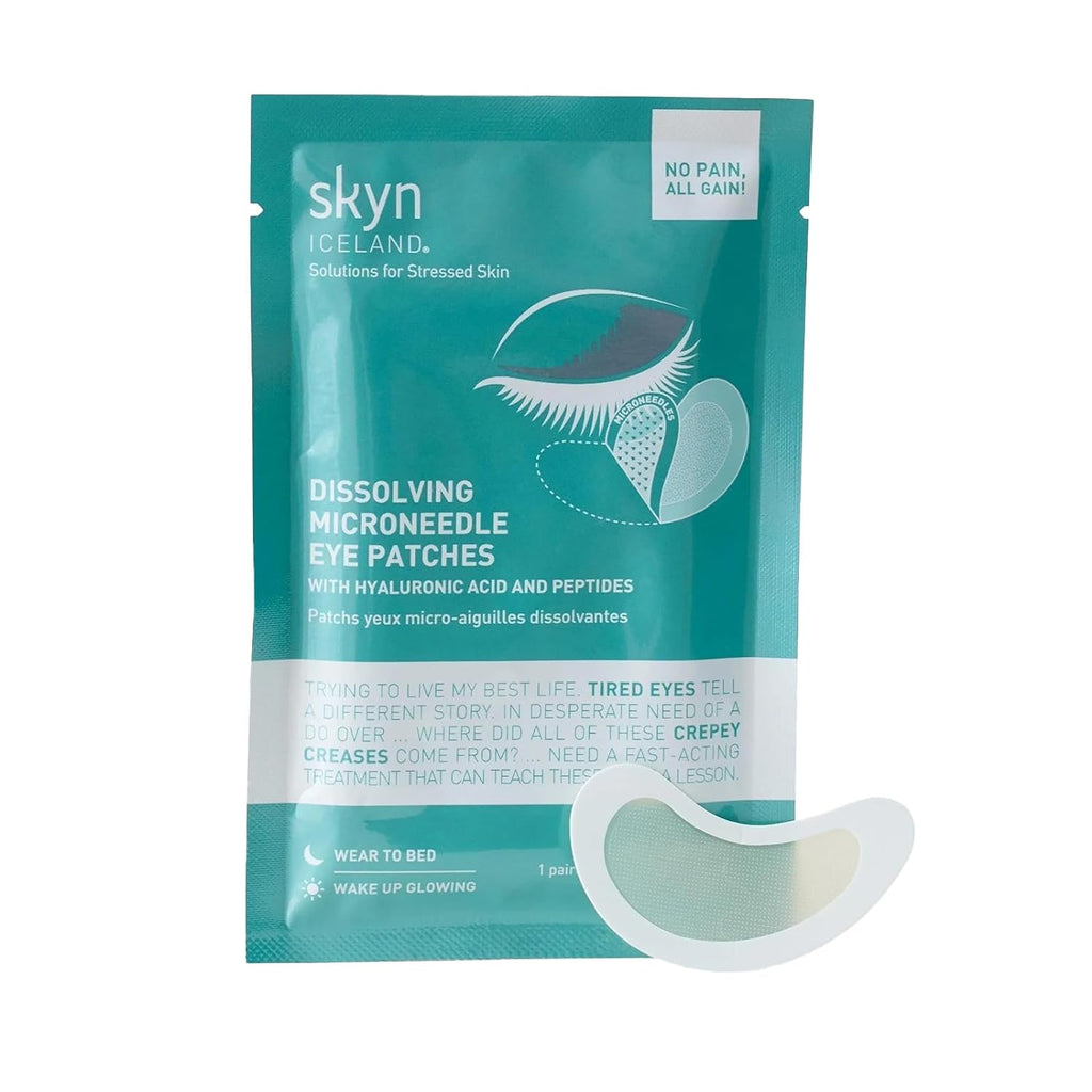 Dissolving Microneedle Eye Patches with Hyaluronic Acid & Peptides: to Hydrate, Firm and Smooth Fine Lines, 1 Pair (0.0460G / 0.0016 Oz)