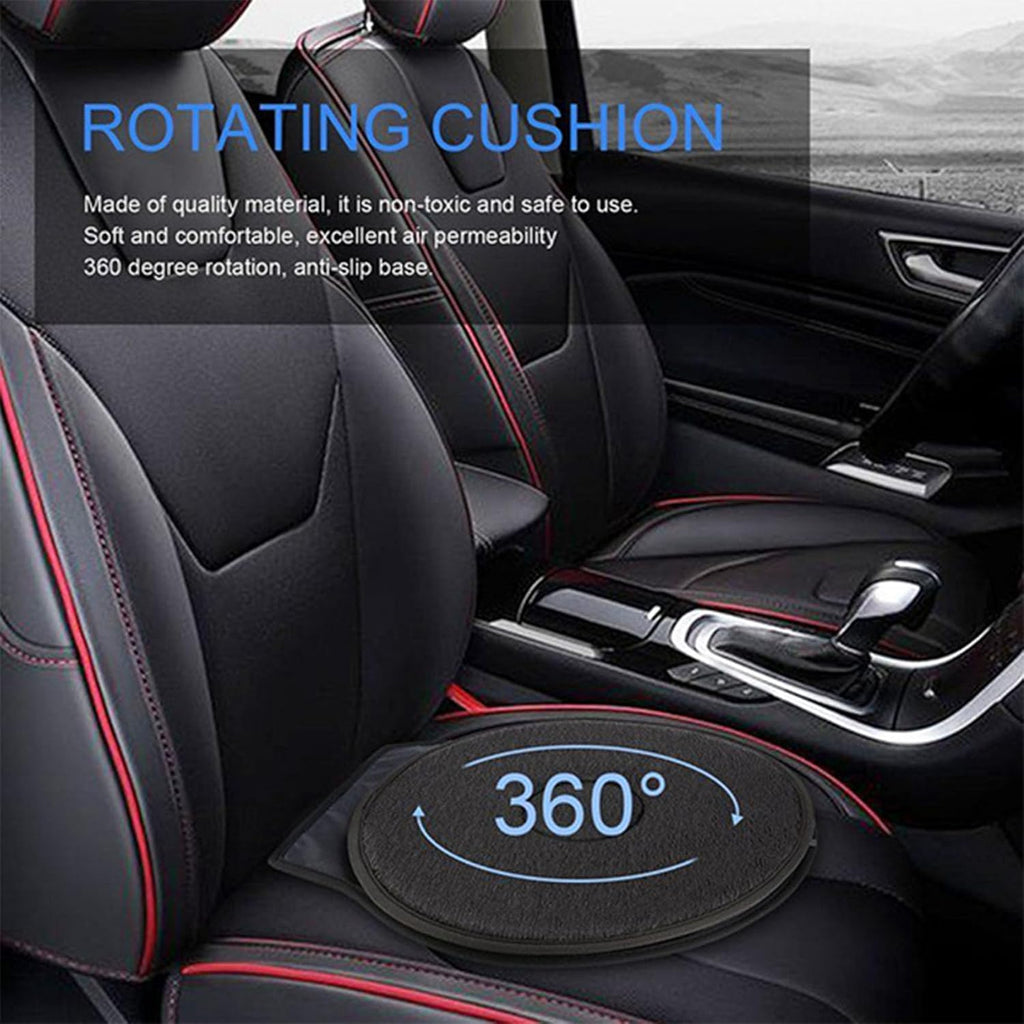 360 Rotating Seat Cushion for Car, Swivel Seat Cushion for Car for Elderly, Swivel Car Seat for Elderly, Swivel Car Seat Cushion, Suitable for Car Seats, Office Chairs, Home (Black)