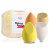 Makeup Sponge  4 Pack Blenders Beauty Foundation Sponges Set 4 Color Latex Free Blender Beauty Makeup Sponges with 1 Sponge Holder Case (Lemon Yellow)