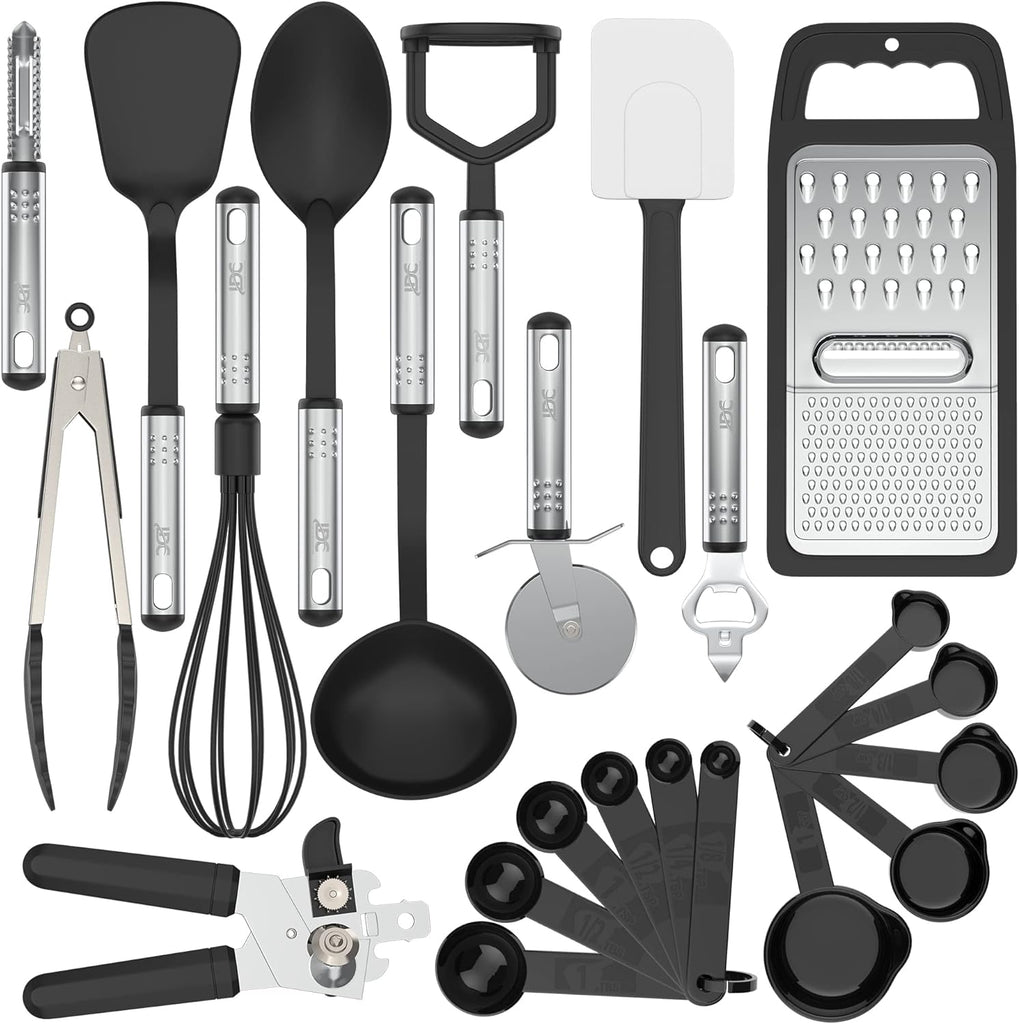 LDC Lux Decor Kitchen Utensils Set, 23 Pieces Kitchen Utensils, Non-Stick and Heat Resistant Cooking Utensils Set, Useful Kitchen Tools and Gadgets