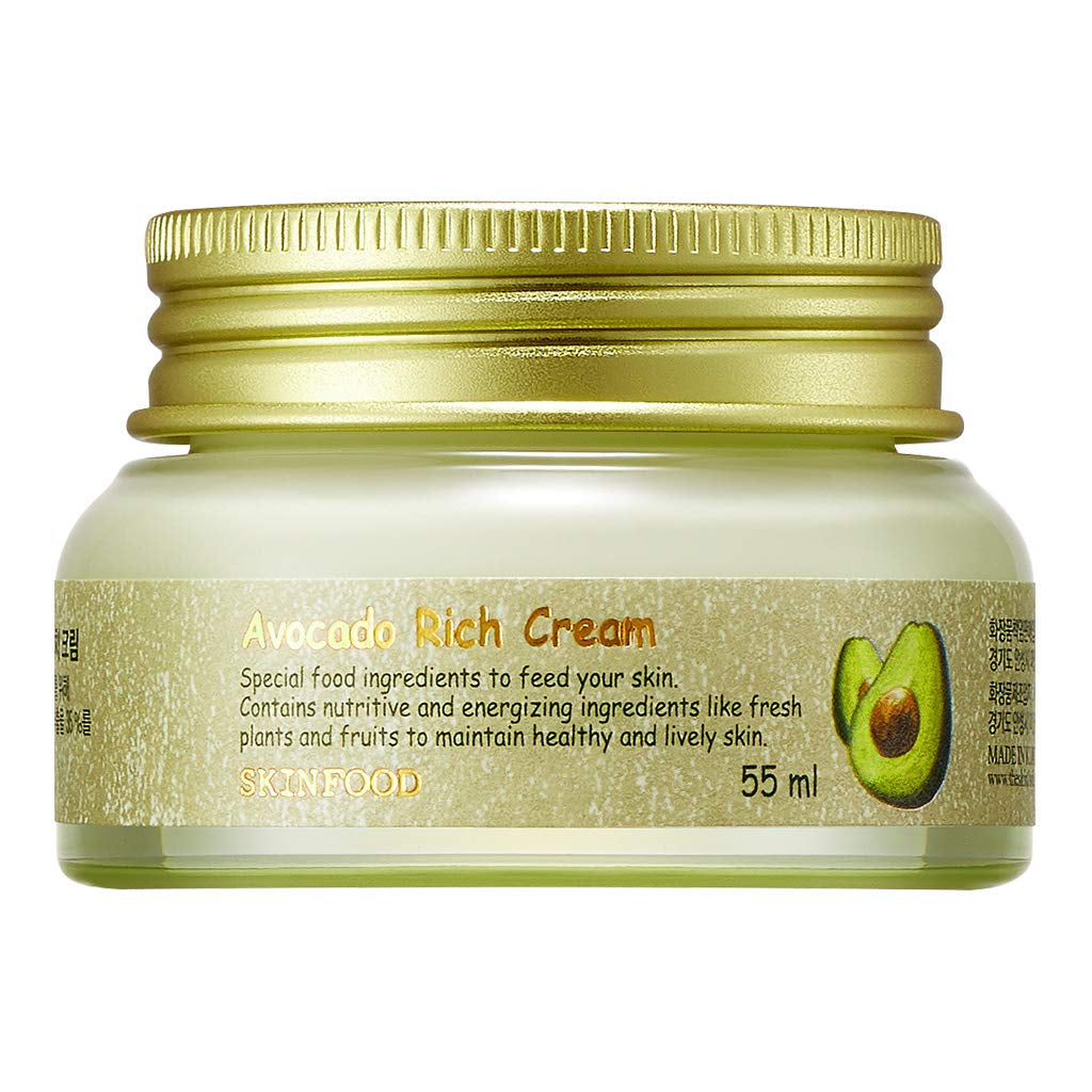 SKINFOOD Avocado Rich Moisturizer Cream 1.85 Oz (55Ml) - Containing Avocado Extract, Nourishing & Moisturizing and Minerals - Korean Face Cream - Korean Face Moisturizer - Facial Lotion