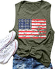 American Flag Print Tank Tops Women USA Stars Stripes Patriotic T Shirt Summer Loose Vest Tees