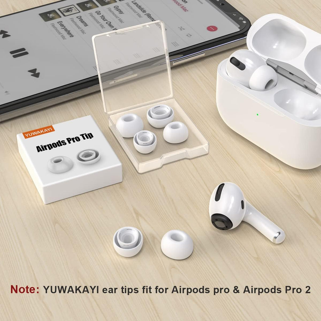 [3 Pairs] Replacement Ear Tips for Airpods Pro and Airpods Pro 2nd Generation with Noise Reduction Hole, Silicone Ear Tips for Airpods Pro with Portable Storage Box and Fit in The Charging Case(S/M/L)