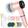 Electric Spin Scrubber, Cordless Handheld Spin Kitchen Scrubber with Replaceable Cleaning Brush Heads, 15 Piece Electric Scrubber for Cleaning with LED Display