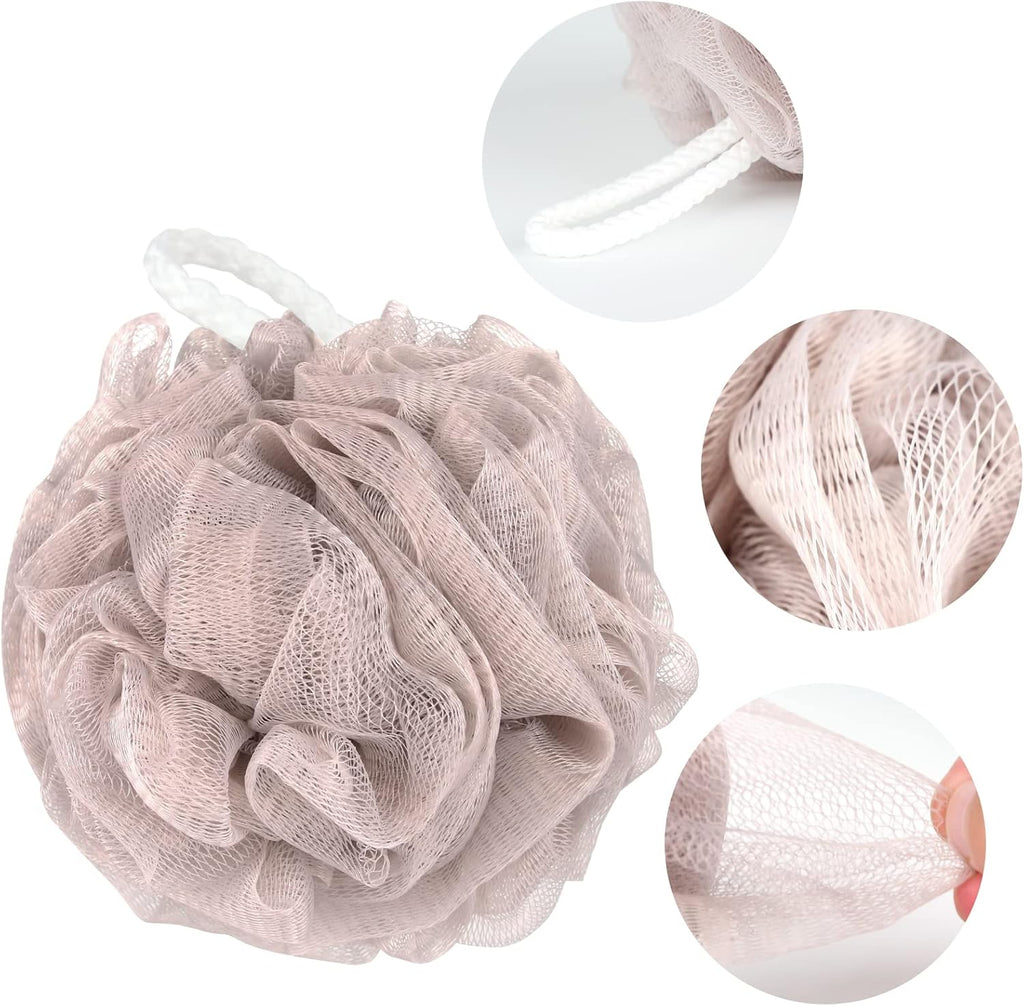 4-Pack Bath Sponges Shower Loofahs Mesh Balls Sponge for Body Wash Bathroom Men Women