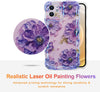 Case for iPhone 15 Pro Max, Colorful Retro Oil Painting Printed Flower Laser Glossy Pattern Cute Curly Wave Edge Exquisite Phone Cover Stylish Durable TPU Protective Case for Girls Women-Green