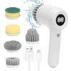 Electric Spin Scrubber, Power Scrubber Cordless Electric Shower Scrubber for Cleaning with LED Display, for Bathroom, Tub, Kitchen Stove, Tile Grout with 6 Brush Heads