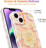 Case for iPhone 15 Pro Max, Colorful Retro Oil Painting Printed Flower Laser Glossy Pattern Cute Curly Wave Edge Exquisite Phone Cover Stylish Durable TPU Protective Case for Girls Women-Green