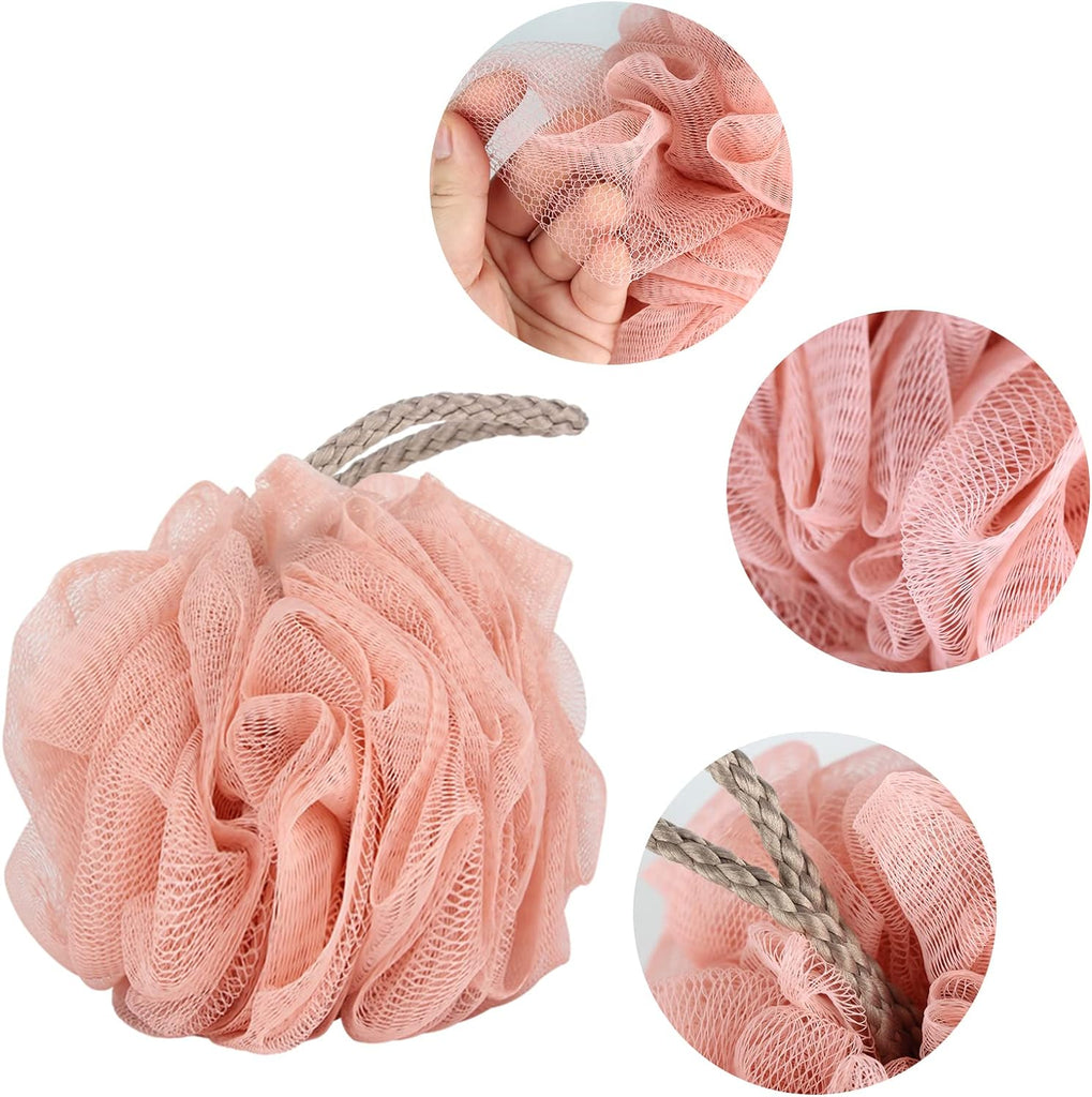 4-Pack Bath Sponges Shower Loofahs Mesh Balls Sponge for Body Wash Bathroom Men Women