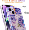 Case for iPhone 15 Pro Max, Colorful Retro Oil Painting Printed Flower Laser Glossy Pattern Cute Curly Wave Edge Exquisite Phone Cover Stylish Durable TPU Protective Case for Girls Women-Green