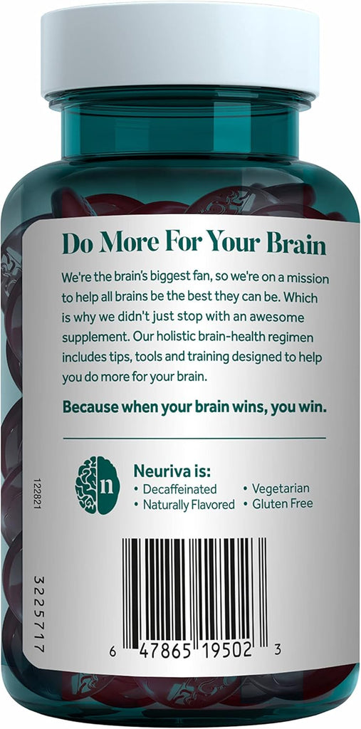 NEURIVA Plus Brain Supplement for Memory,Focus & Concentration+Cognitive Function with Vitamins B6 & B12 and Clinically Tested Nootropics Phosphatidylserine and Neurofactor,50ct Strawberry Gummies