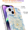 Case for iPhone 15 Pro Max, Colorful Retro Oil Painting Printed Flower Laser Glossy Pattern Cute Curly Wave Edge Exquisite Phone Cover Stylish Durable TPU Protective Case for Girls Women-Green