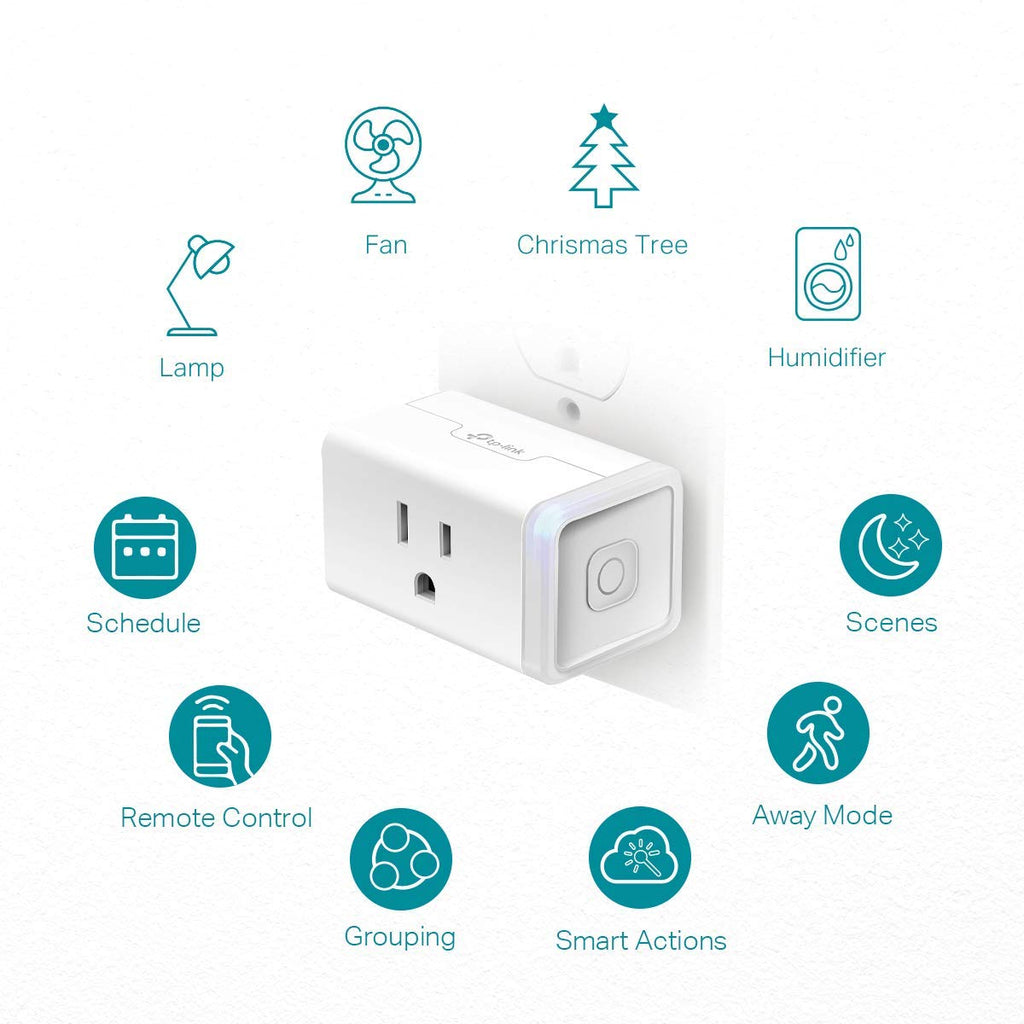 Plug HS103P2, Smart Home Wi-Fi Outlet Works with Alexa, Echo, Google Home & IFTTT, No Hub Required, Remote Control,15 Amp,Ul Certified, (Pack of 2) White