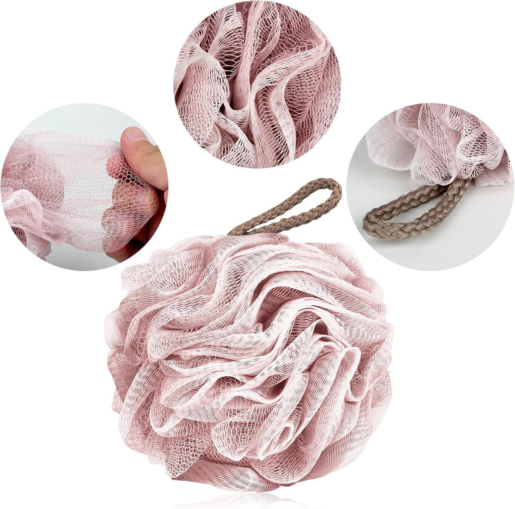 4-Pack Bath Sponges Shower Loofahs Mesh Balls Sponge for Body Wash Bathroom Men Women