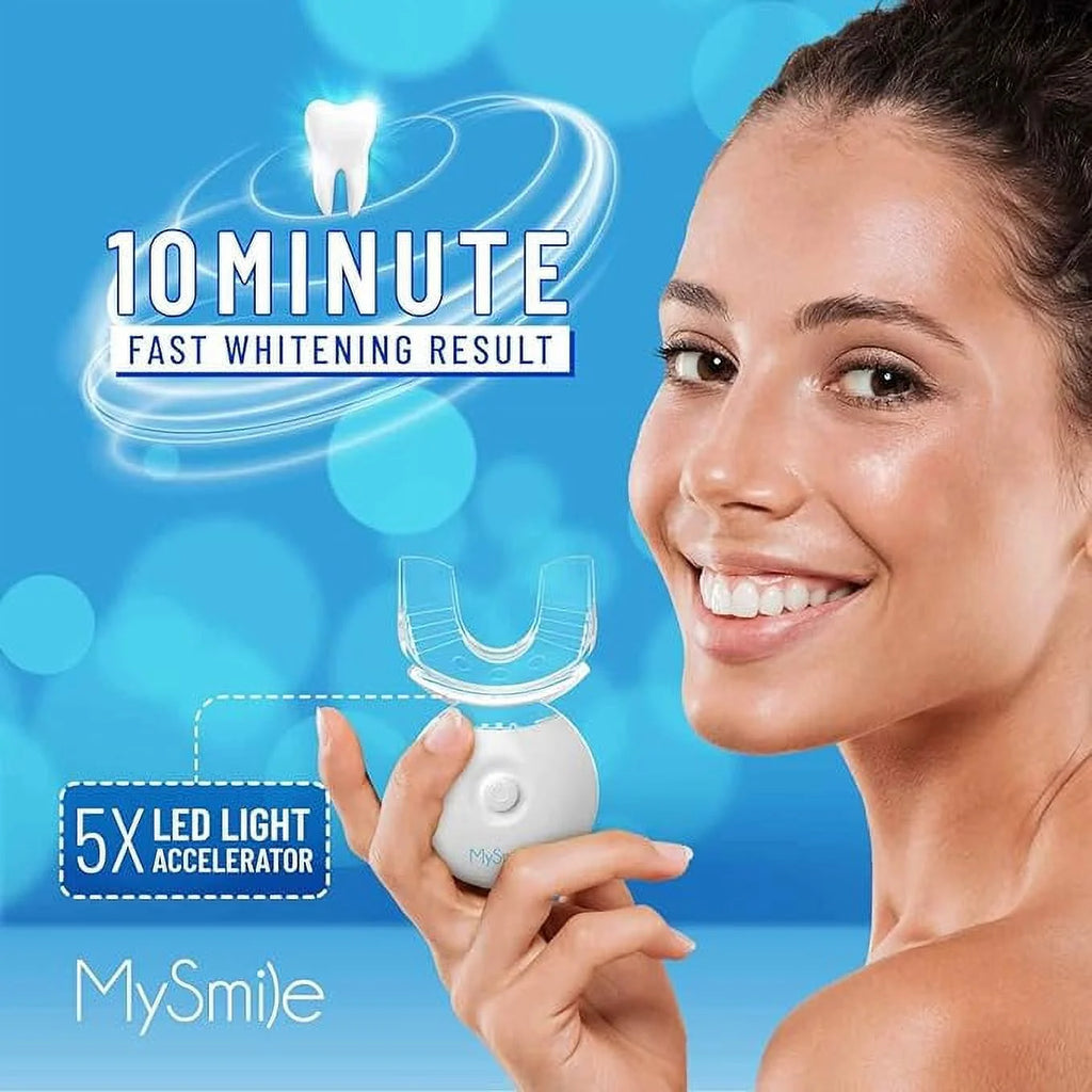 Teeth Whitening Kit with 5-LED Light, Non-Sensitive Mint Flavor 35%CP Teeth Whitening Gel, Tooth Whitener