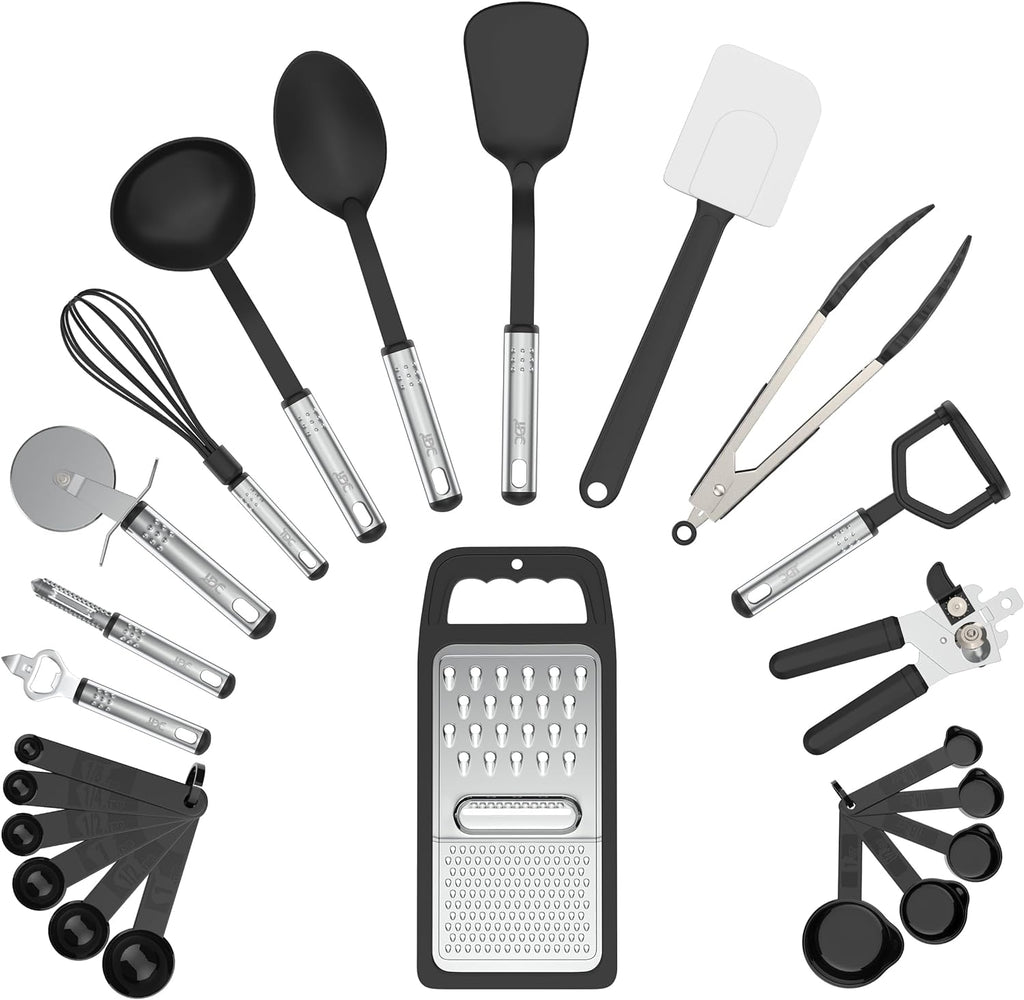 LDC Lux Decor Kitchen Utensils Set, 23 Pieces Kitchen Utensils, Non-Stick and Heat Resistant Cooking Utensils Set, Useful Kitchen Tools and Gadgets