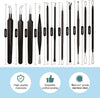 Pimple Popper Tool Kit 11 Pcs,  Blackhead Remover Pimple Extractor Tools with Metal Case for Quick and Easy Removal of Blackheads,Pimples,Whiteheads,Zit Popper,Forehead,Facial and Nose (Black)