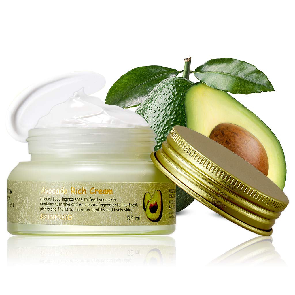 SKINFOOD Avocado Rich Moisturizer Cream 1.85 Oz (55Ml) - Containing Avocado Extract, Nourishing & Moisturizing and Minerals - Korean Face Cream - Korean Face Moisturizer - Facial Lotion