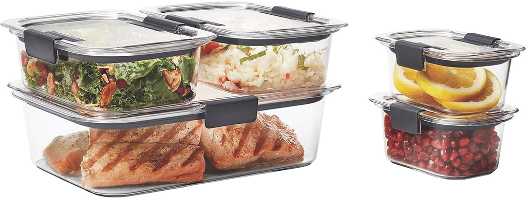 Brilliance Leak-Proof Food Storage Containers with Airtight Lids, Clear