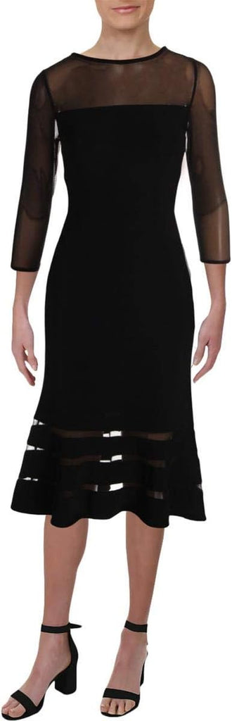 Womens Dale Illusion Flounce Cocktail Dress