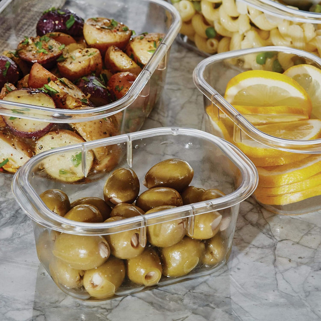 Brilliance Leak-Proof Food Storage Containers with Airtight Lids, Clear