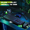 Gaming Keyboard and Mouse, RGB Gaming Keyboard and 3200 DPI Mouse Combo with 26-Key Anti-Ghosting, Plug & Play to PC, Laptop, Windows, S107【Newest】